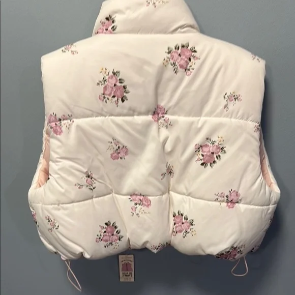 Floral Pink Kids Puffer Vest - Picture 8 of 11